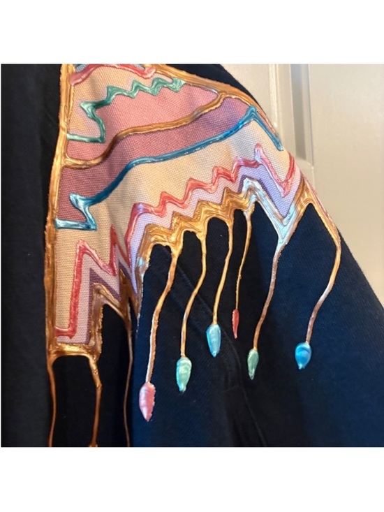 Sundance Hand Painted Southwestern  Boho Western  Oversized Coat Size Small - Picture 5 of 11